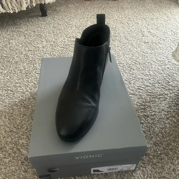 Vionic Black Leather Ankle Booties
Worn once. - Picture 1 of 15